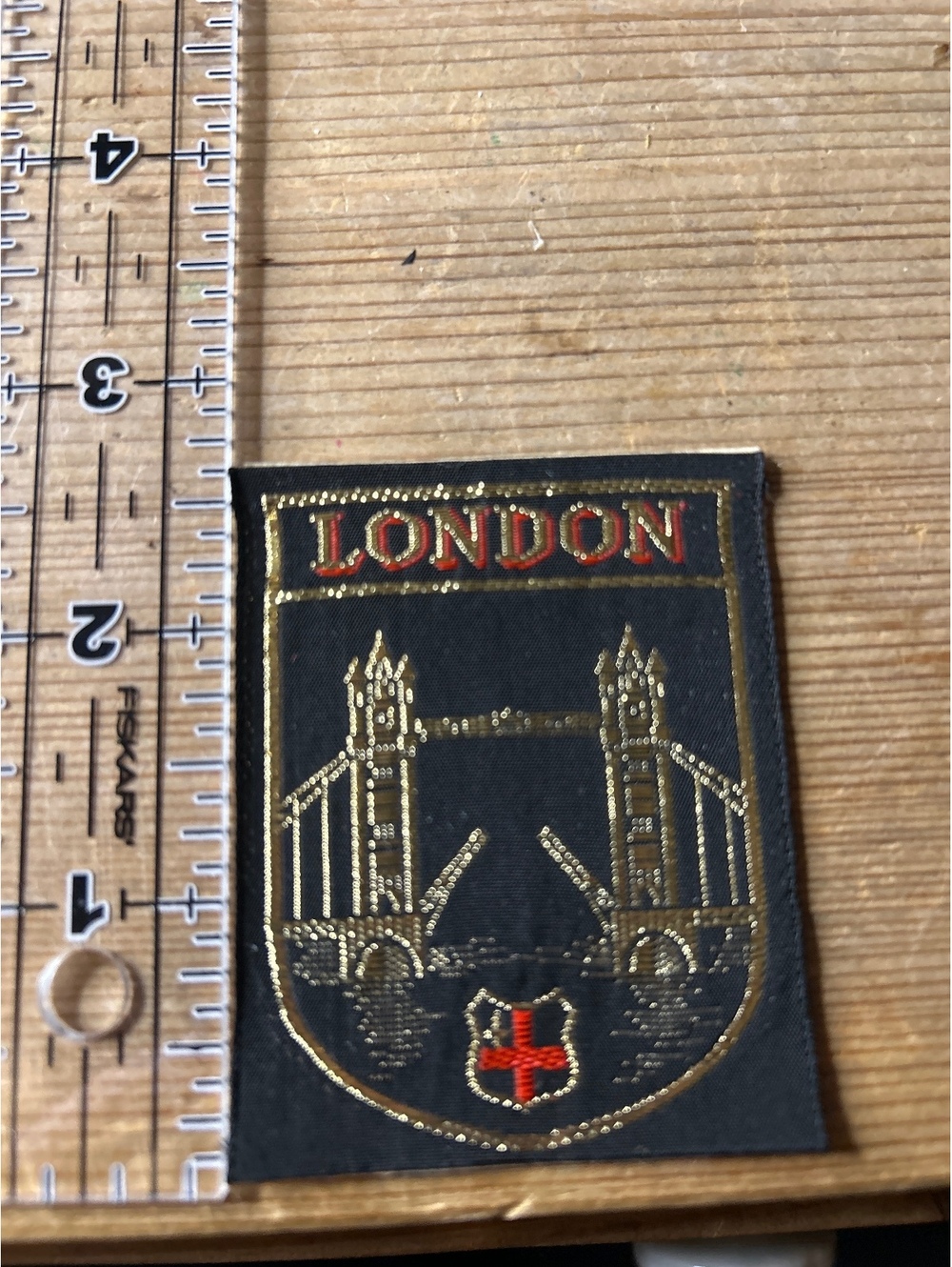 Vintage London Embroidered Patch with Tower Bridge Design